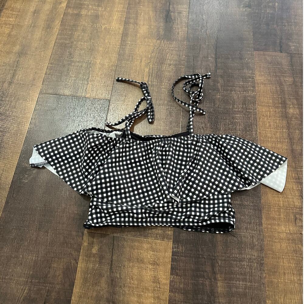 Albion Fit Kids Wave Swimsuit Top, Black Check Size Small